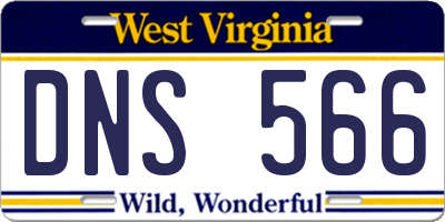 WV license plate DNS566