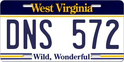 WV license plate DNS572