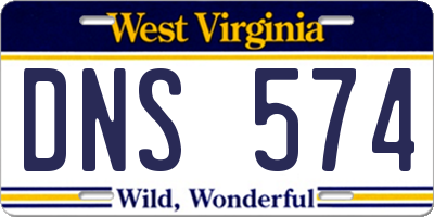 WV license plate DNS574