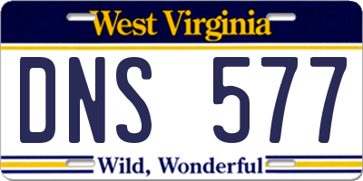 WV license plate DNS577
