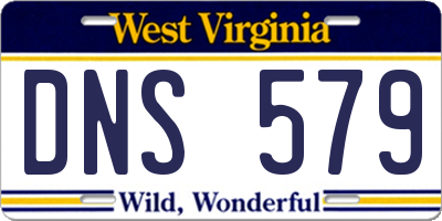 WV license plate DNS579