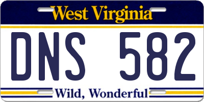 WV license plate DNS582
