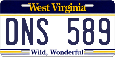 WV license plate DNS589