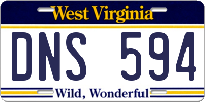 WV license plate DNS594