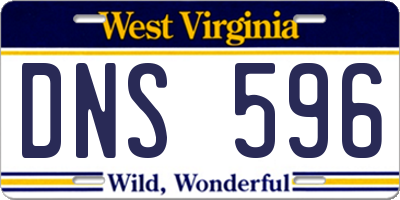WV license plate DNS596