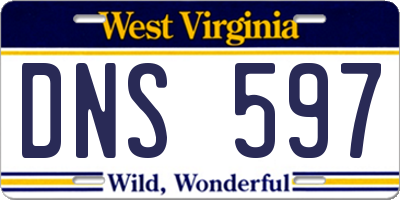WV license plate DNS597