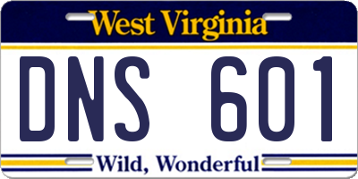 WV license plate DNS601