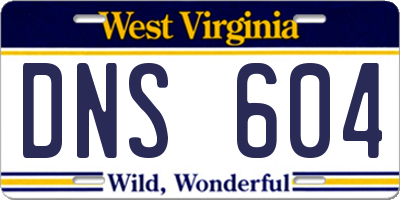 WV license plate DNS604