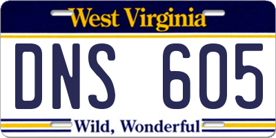 WV license plate DNS605