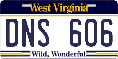 WV license plate DNS606