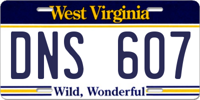 WV license plate DNS607
