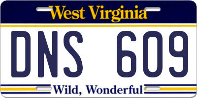 WV license plate DNS609