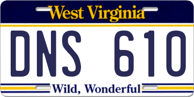 WV license plate DNS610