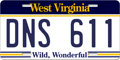 WV license plate DNS611