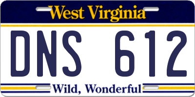 WV license plate DNS612