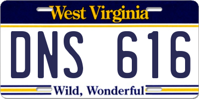 WV license plate DNS616