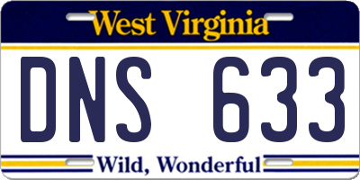 WV license plate DNS633
