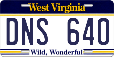 WV license plate DNS640