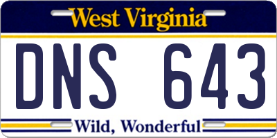 WV license plate DNS643