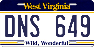 WV license plate DNS649