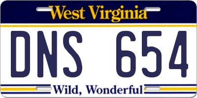 WV license plate DNS654