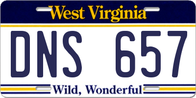 WV license plate DNS657