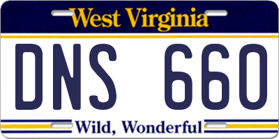 WV license plate DNS660