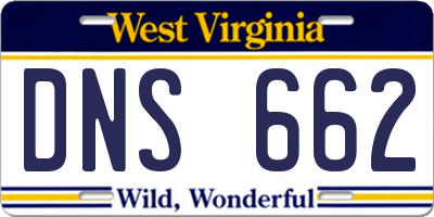 WV license plate DNS662