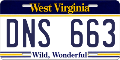 WV license plate DNS663