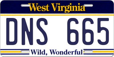 WV license plate DNS665