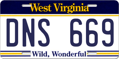 WV license plate DNS669