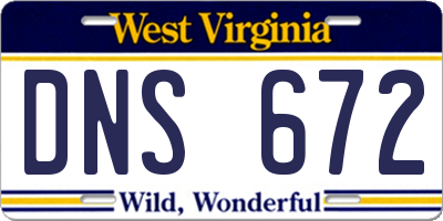 WV license plate DNS672