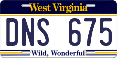 WV license plate DNS675