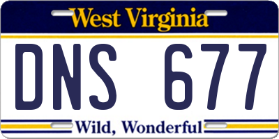 WV license plate DNS677
