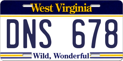 WV license plate DNS678