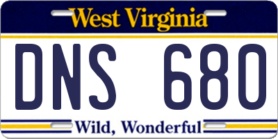 WV license plate DNS680