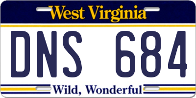 WV license plate DNS684