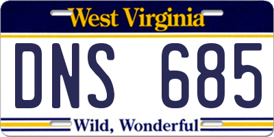 WV license plate DNS685