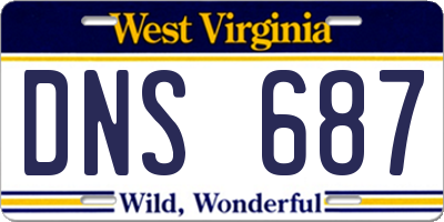 WV license plate DNS687