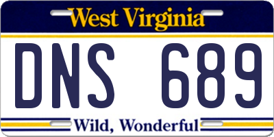 WV license plate DNS689