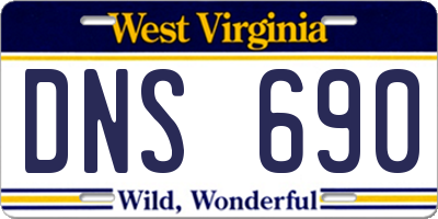 WV license plate DNS690