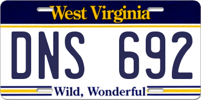 WV license plate DNS692