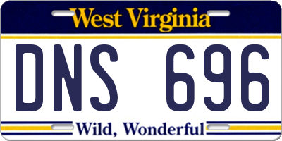 WV license plate DNS696