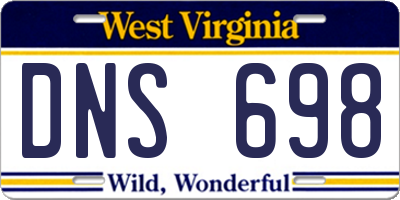 WV license plate DNS698