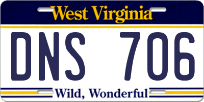 WV license plate DNS706