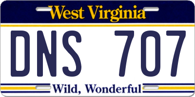 WV license plate DNS707