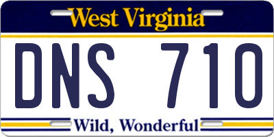 WV license plate DNS710