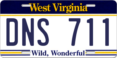 WV license plate DNS711