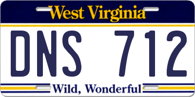 WV license plate DNS712