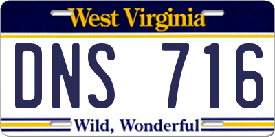 WV license plate DNS716